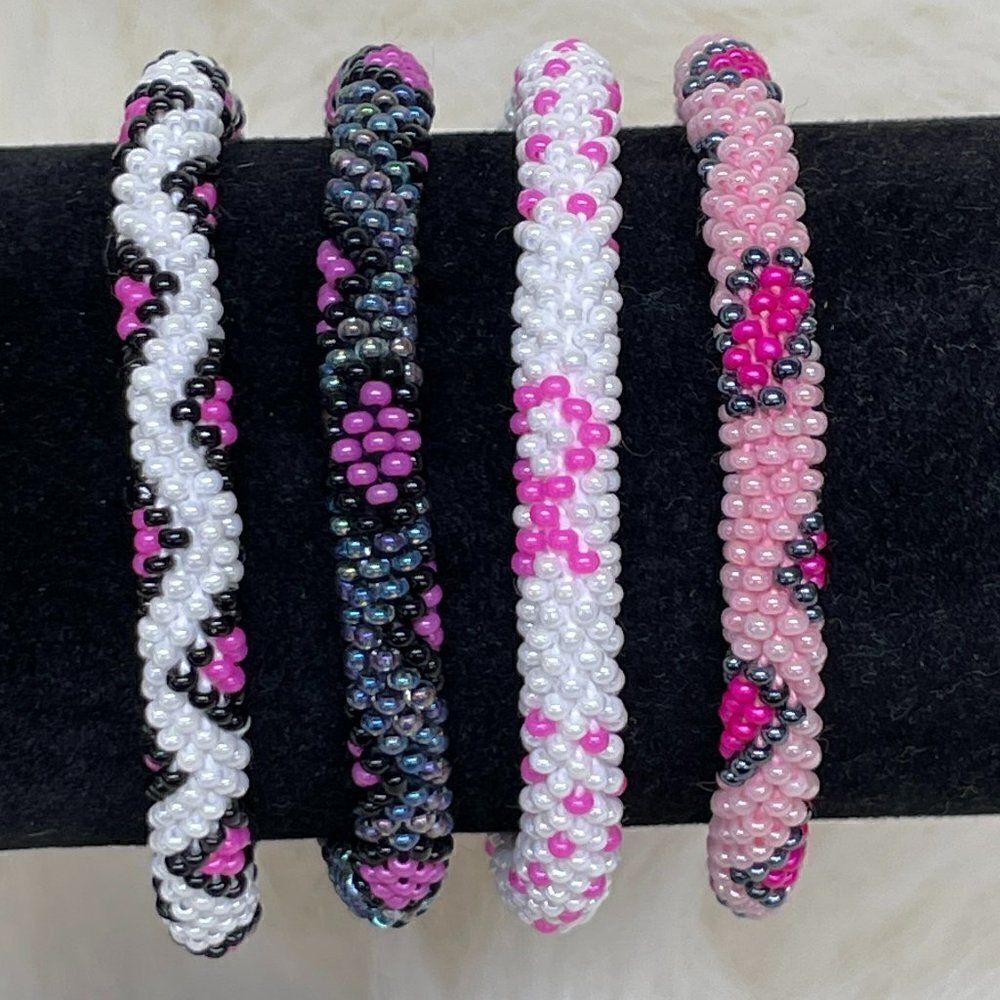 ALL PROFITS TO CHARITY! Bracelets Hand Crocheted in Nepal (set of 4) #683